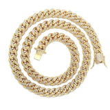 10mm Iced Out Gold Cuban Link Chain CJ