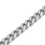 10mm Iced Out White Gold Cuban Link Bracelet