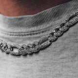 10mm Iced White Gold Out Figaro Link Chain