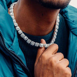 10mm White Gold Baguette Tennis Chain