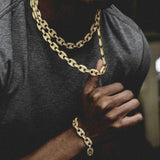 11mm Iced Out Gold Gucci Link Chain
