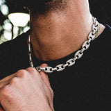 11mm Iced Out White Gold Gucci Link Chain