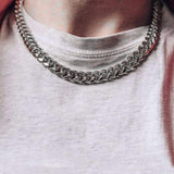 12mm Iced Out White Gold Clasp Cuban Link Chain