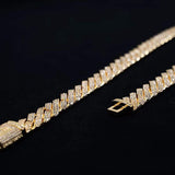 Iced Out Gold Diamond Prong Cuban Link Chain 14mm