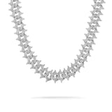 14mm Iced Out White Gold Spike Cuban Link Chain