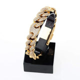 Iced Out Gold Gucci Cuban Bracelet 16mm