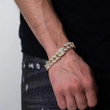 16mm Iced Out Gold Gucci Cuban Bracelet