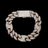 Iced Out Rose Cuban Gucci Link Bracelet 16mm