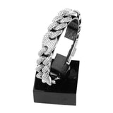 16mm Iced Out White Gold Cuban Gucci Link Bracelet