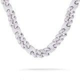 Iced Out White Gold Cuban Gucci Link Chain 16mm
