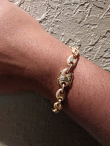 12mm Iced Out Gold Gucci Link Bracelet