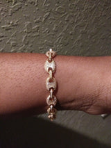 12mm Iced Out Gold Gucci Link Bracelet
