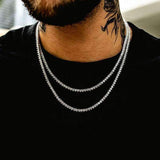 3mm 3 prong White Gold Tennis chain