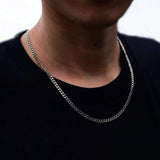3mm White Gold Cuban Link Chain
