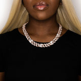 Iced Out Rose Cuban Gucci Link Chain 16mm