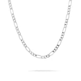 4mm White Gold Figaro Chain