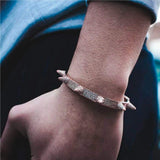 7mm Iced Out Rose Gold Spike Bracelet