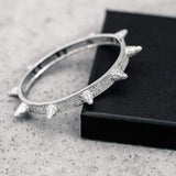 7mm Iced Out White Gold Spike Bracelet