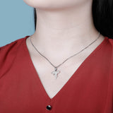 White Gold Gun Pendant Iced Out