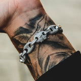 12mm Iced Out White Gold Gucci Link Bracelet