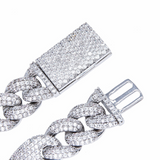 Iced Out White Gold Cuban Gucci Link Chain 16mm