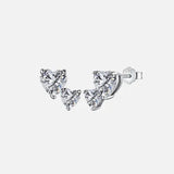 Iced Double Hearts Earrings (S925)