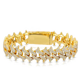 14mm Iced Out Gold Spike Cuban Link Bracelet