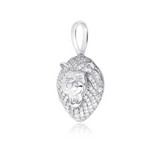 White Gold Lion Pendant Iced Out