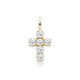 Gold Small Cross Pendant Iced Out