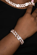 Iced Out Rose Cuban Gucci Link Bracelet 16mm