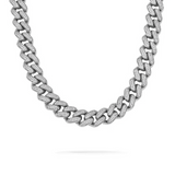 16mm Iced Out White Gold Cuban Link Chain