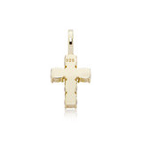 Gold Small Cross Pendant Iced Out