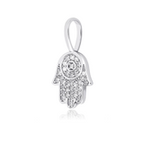 White Gold Hand Pendant Iced Out