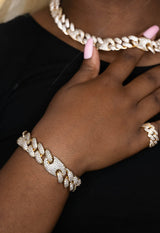 Iced Out Gold Gucci Cuban Bracelet 16mm