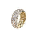 Iced Out Gold 5 layers Tennis Ring