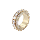 Iced Out Gold Spinning Layered Tennis Ring