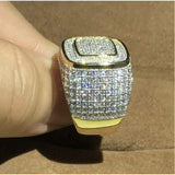 Iced Out Gold Square Cubic Ring