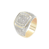 Iced Out Gold Square Cubic Ring