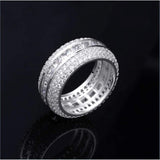 Iced Out White Gold 1 Layer Baguette Ring