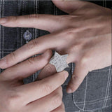 Iced Out White Gold Baguette Star Ring
