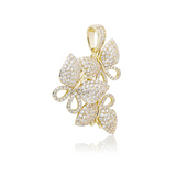 Gold Butterfly Cubis Pendant Iced Out