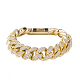Iced Out Gold Cuban Link Bracelet 16mm