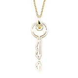 Gold Key Pendant Iced Out