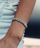 Little White Gold Cuban Link Bracelet 8,5mm