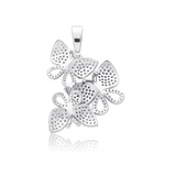 White Gold Butterfly Cubis Pendant Iced Out