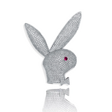 White Gold Rabbit Pendant Iced Out