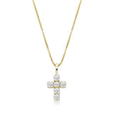 Gold Small Cross Pendant Iced Out
