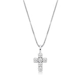 White Gold Small Cross Pendant Iced Out