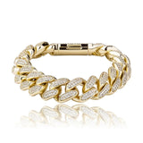 16mm Iced Out Gold Cuban Link Bracelet