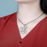 White Gold Butterfly Cubis Pendant Iced Out